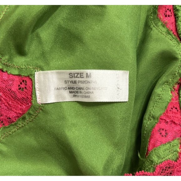 Vintage Y2K Cabernet Lace Trim Cami Top in Green Pink - Picture 3 of 3